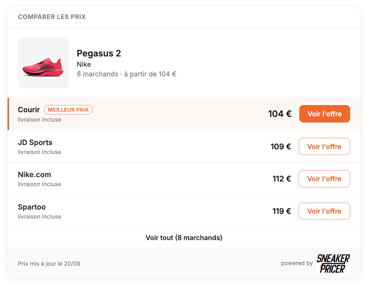 Widget Sneakerpricer, Pegasus 2